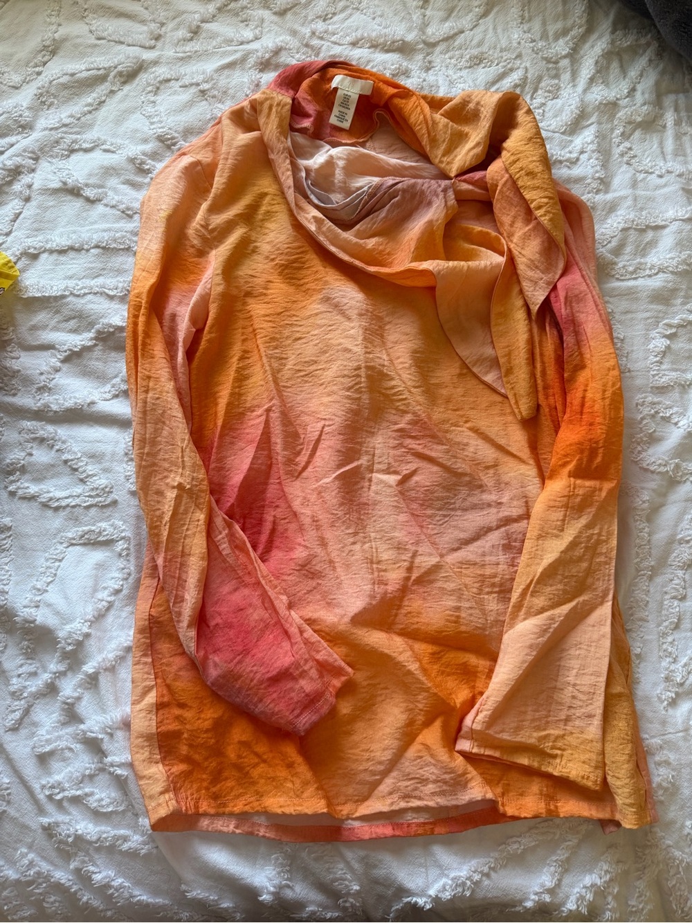 Lightweight Orange Ombre Long-Sleeve Top